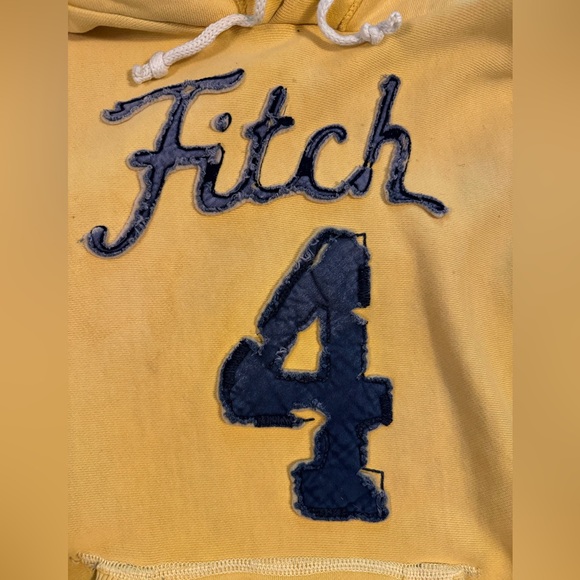 Abercrombie & Fitch Yellow Vintage Hoodie Sweatshirt - Picture 4 of 6
